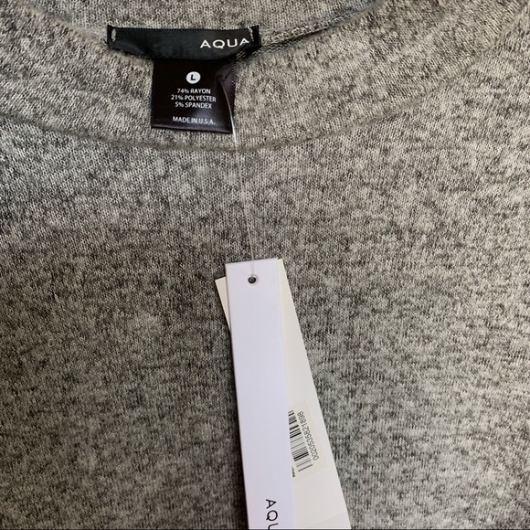 AQUA | Gray Soft Layered Bell Long Sleeve Top - Picture 5 of 5